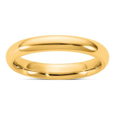 14K Yellow Gold 3.5mm Domed Comfort-Fit Wedding Band
