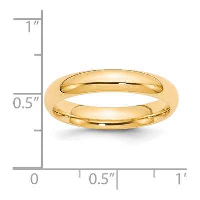 14K Yellow Gold 4mm Domed Comfort-Fit Wedding Band – view 4