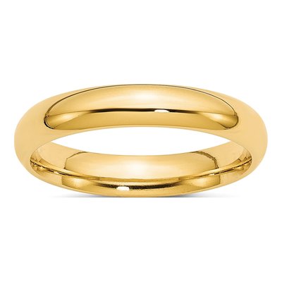 14K Yellow Gold 4mm Domed Comfort-Fit Wedding Band