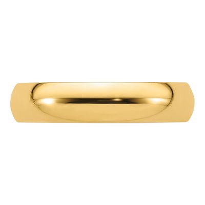 14K Yellow Gold 5mm Domed Comfort-Fit Wedding Band – view 5