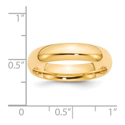 14K Yellow Gold 5mm Domed Comfort-Fit Wedding Band – view 6