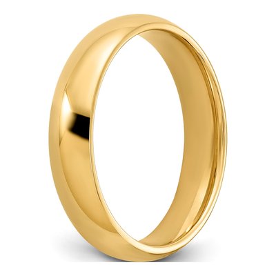 14K Yellow Gold 5mm Domed Comfort-Fit Wedding Band – view 7