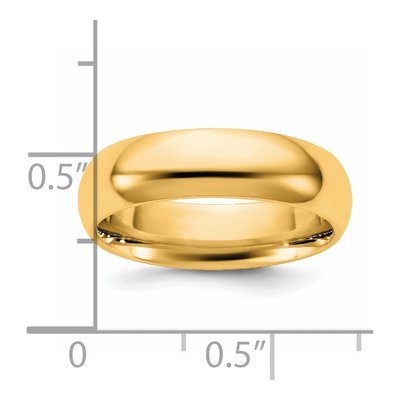 14K Yellow Gold 5.5mm Domed Comfort-Fit Wedding Band – view 4