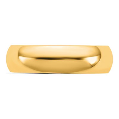 14K Yellow Gold 5.5mm Domed Comfort-Fit Wedding Band – view 3