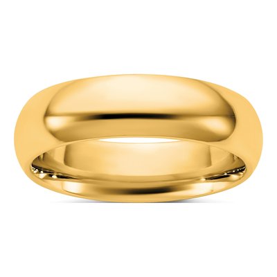 14K Yellow Gold 5.5mm Domed Comfort-Fit Wedding Band