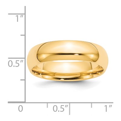 14K Yellow Gold 6mm Domed Comfort-Fit Wedding Band – view 5