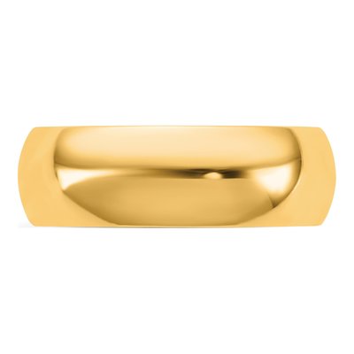 14K Yellow Gold 6.5mm Domed Comfort-Fit Wedding Band – view 3