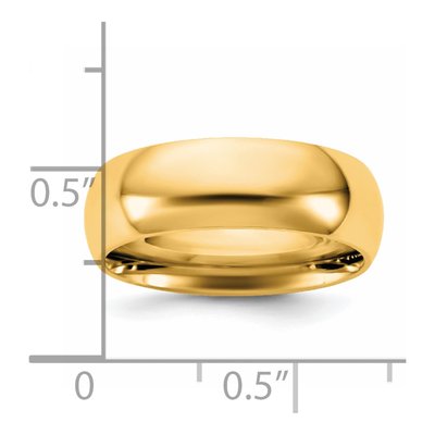 14K Yellow Gold 6.5mm Domed Comfort-Fit Wedding Band – view 4