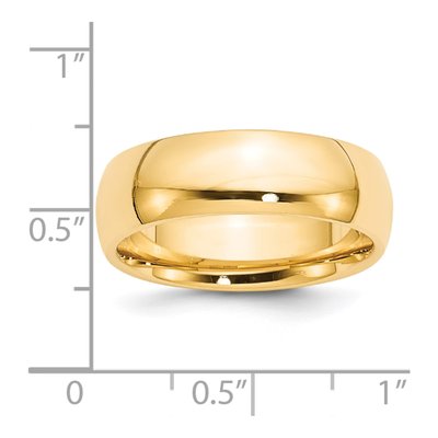 14K Yellow Gold 7mm Domed Comfort-Fit Wedding Band – view 4