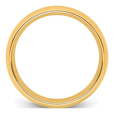 14K Yellow Gold 8mm Domed Comfort-Fit Wedding Band – view 3