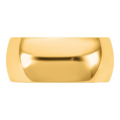 14K Yellow Gold 9mm Domed Comfort-Fit Wedding Band – view 3