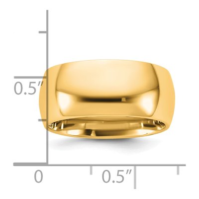 14K Yellow Gold 9mm Domed Comfort-Fit Wedding Band – view 4