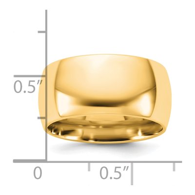 14K Yellow Gold 10mm Domed Comfort-Fit Wedding Band – view 4