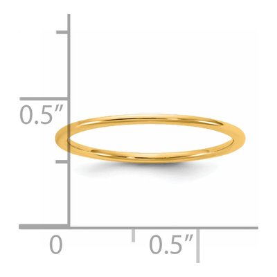 14K Yellow Gold 1mm Domed Comfort-Fit Wedding Band – view 4