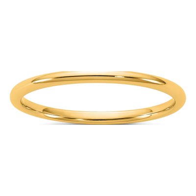 14K Yellow Gold 1.5mm Domed Comfort-Fit Wedding Band