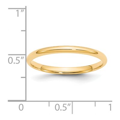 14K Yellow Gold 2mm Domed Comfort-Fit Wedding Band – view 5