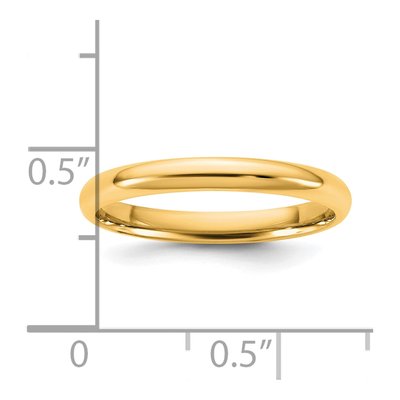 14K Yellow Gold 2.5mm Domed Comfort-Fit Wedding Band – view 4