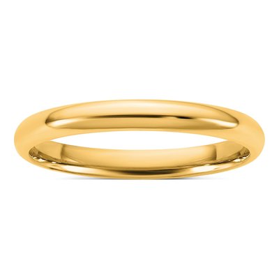 14K Yellow Gold 2.5mm Domed Comfort-Fit Wedding Band