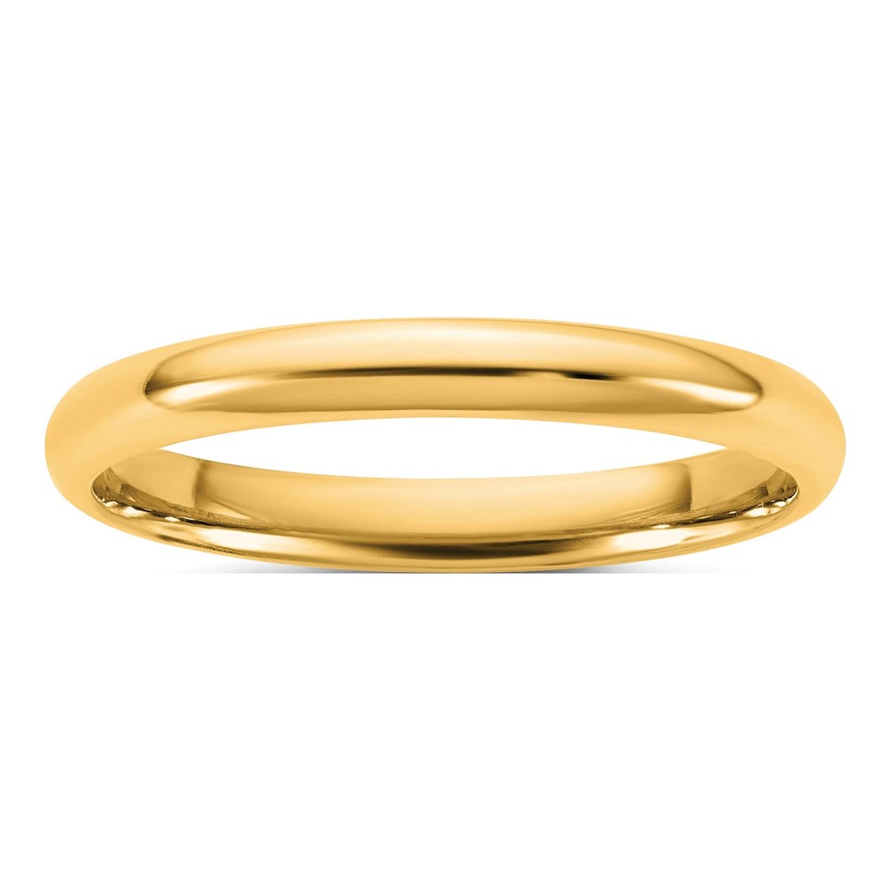 14K Yellow Gold 2.5mm Light-Weight Comfort Fit Band Size 9.5
