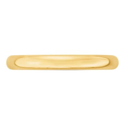 14K Yellow Gold 3mm Domed Comfort-Fit Wedding Band – view 3