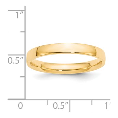 14K Yellow Gold 3mm Domed Comfort-Fit Wedding Band – view 4