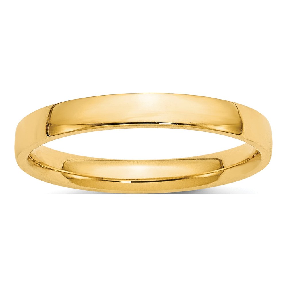14K Yellow Gold 3mm Domed Comfort-Fit Wedding Band