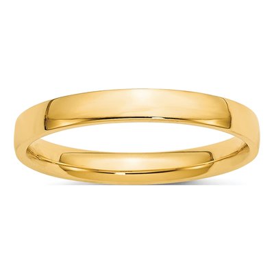 14K Yellow Gold 3mm Domed Comfort-Fit Wedding Band