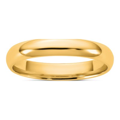 14K Yellow Gold 3.5mm Domed Comfort-Fit Wedding Band