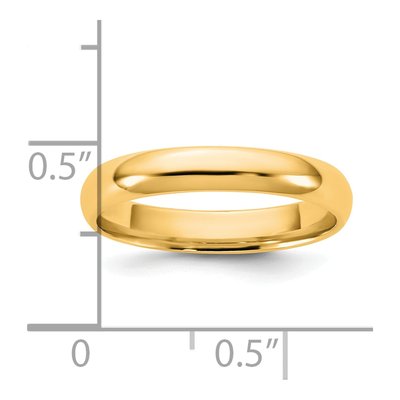 14K Yellow Gold 3.5mm Domed Comfort-Fit Wedding Band – view 4