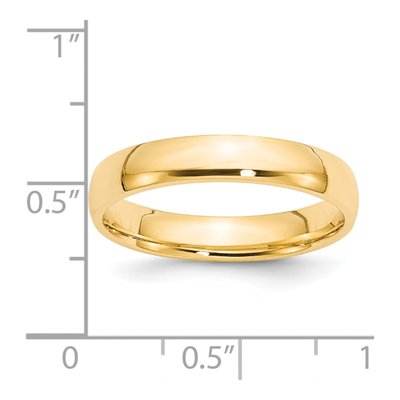 14K Yellow Gold 4mm Domed Comfort-Fit Wedding Band – view 4