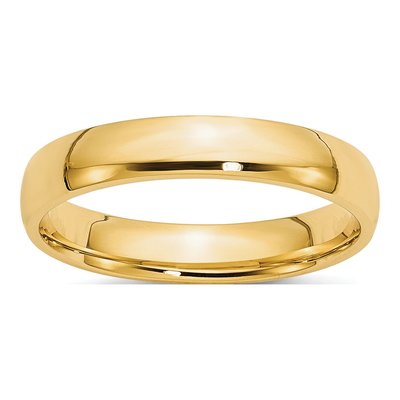 14K Yellow Gold 4mm Domed Comfort-Fit Wedding Band