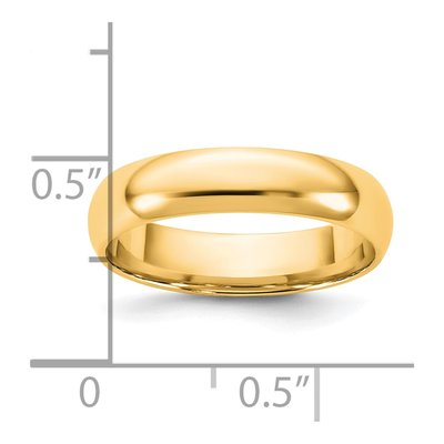14K Yellow Gold 4.5mm Domed Comfort-Fit Wedding Band – view 4