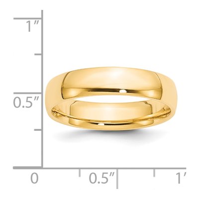 14K Yellow Gold 5mm Domed Comfort-Fit Wedding Band – view 4