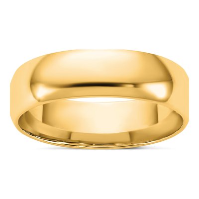 14K Yellow Gold 5.5mm Domed Comfort-Fit Wedding Band