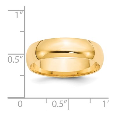 14K Yellow Gold 6mm Domed Comfort-Fit Wedding Band – view 5