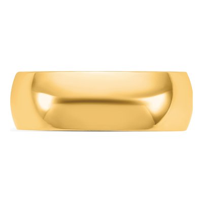 14K Yellow Gold 6.5mm Domed Comfort-Fit Wedding Band – view 3