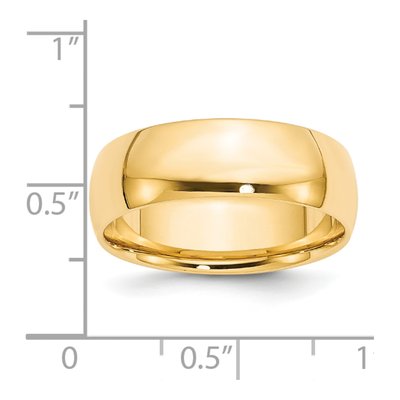 14K Yellow Gold 7mm Domed Comfort-Fit Wedding Band – view 4