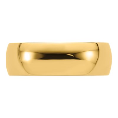 14K Yellow Gold 7mm Domed Comfort-Fit Wedding Band – view 5