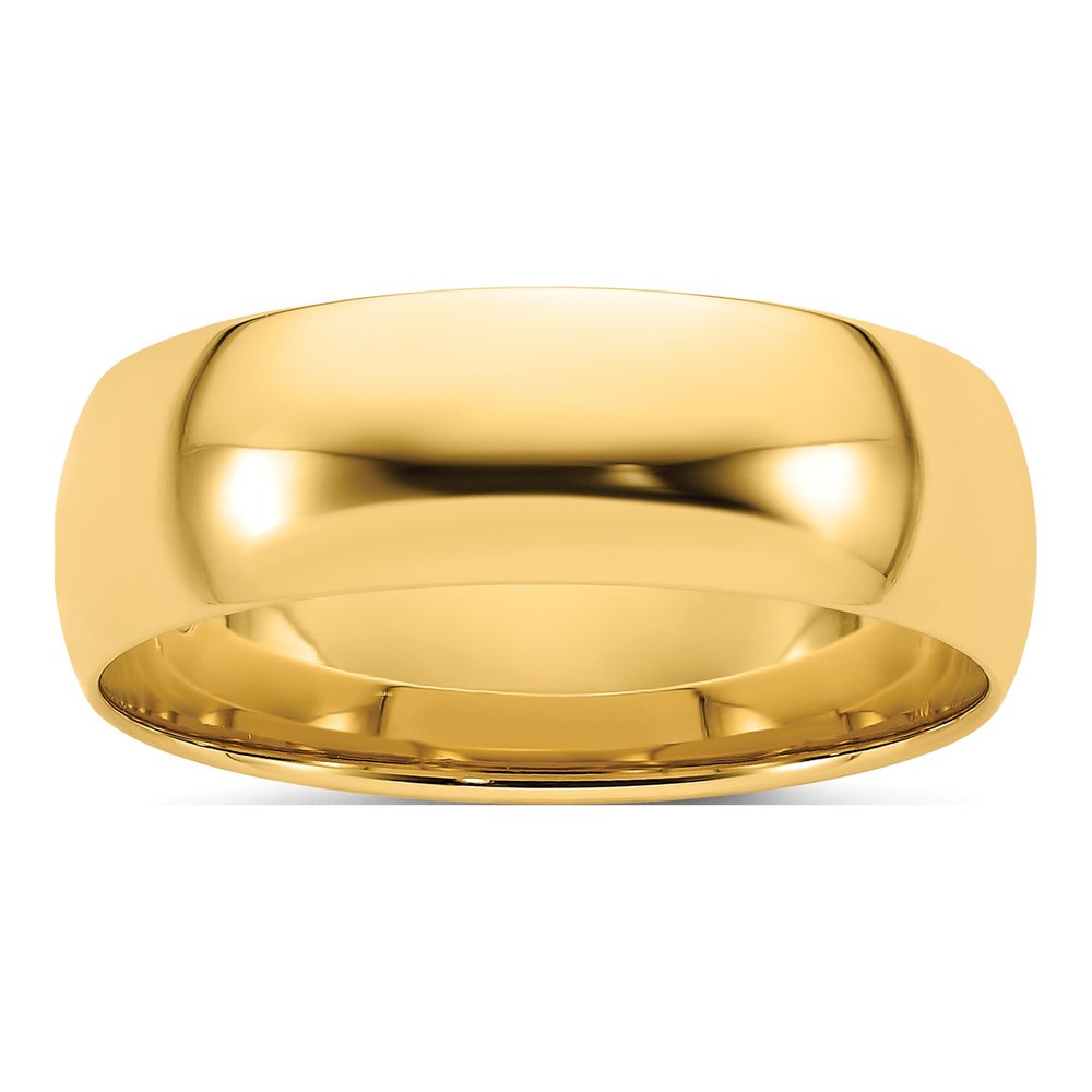 14K Yellow Gold 7mm Domed Comfort-Fit Wedding Band