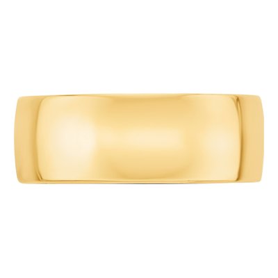 14K Yellow Gold 8mm Domed Sz Comfort-Fit Wedding Band – view 3