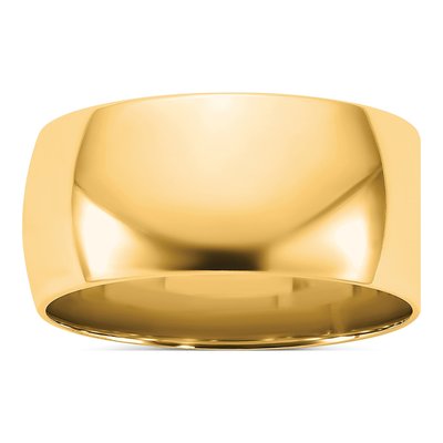 14K Yellow Gold 9mm Domed Comfort-Fit Wedding Band