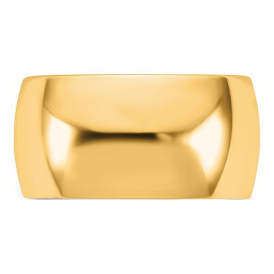 14K Yellow Gold 10mm Domed Comfort-Fit Wedding Band – view 3