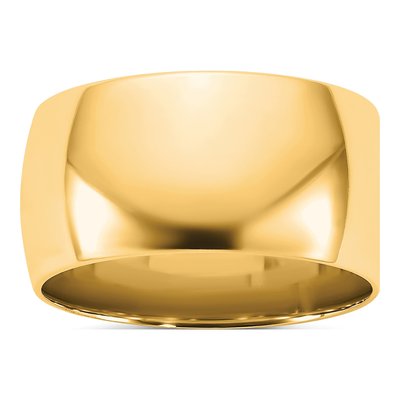 14K Yellow Gold 10mm Domed Comfort-Fit Wedding Band