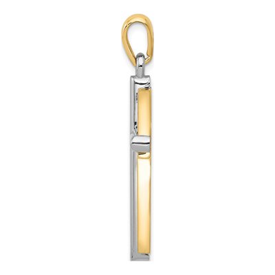 14K Two-Tone Gold Cross Pendant – view 3