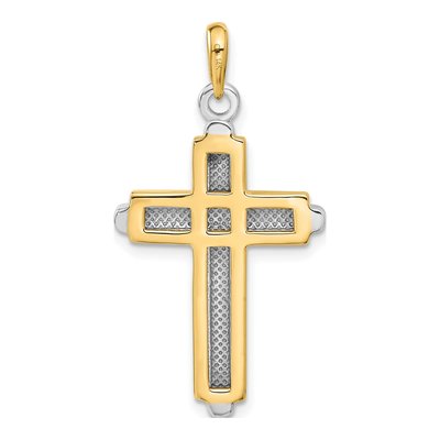 14K Two-Tone Gold Cross Pendant – view 4