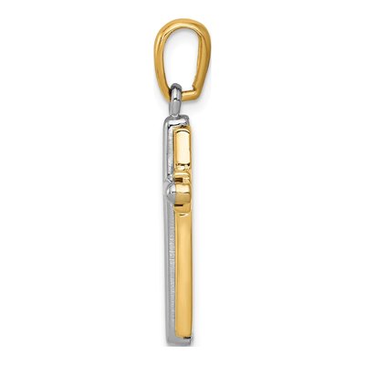 14K Two-Tone Gold Cross Pendant – view 3