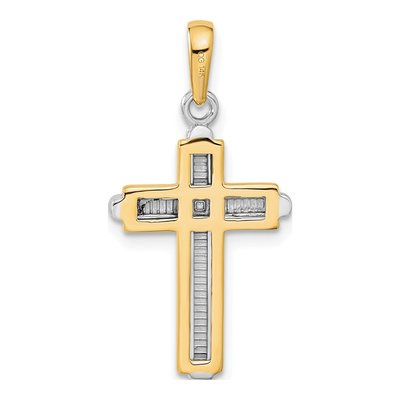 14K Two-Tone Gold Cross Pendant – view 4