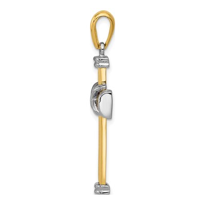 14K Two-Tone Gold Latin Cross Pendant – view 3