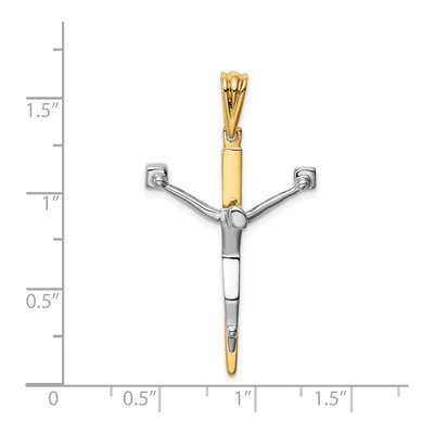 14K Two-Tone Gold Crucifix Pendant – view 4