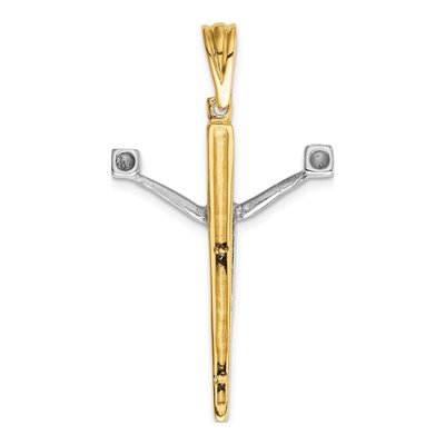 14K Two-Tone Gold Crucifix Pendant – view 5